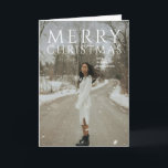 はっきりしたタイポグラフィフォトモダンクリスマス シーズンカード<br><div class="desc">タイポグラフィモダンに「メリークリスマス」を搭載したクリスマスはっきりしたカード。</div>