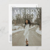 はっきりしたタイポグラフィフォトモダンクリスマス シーズンポストカード (正面/裏面)