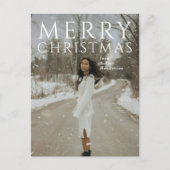 はっきりしたタイポグラフィフォトモダンクリスマス シーズンポストカード (正面)