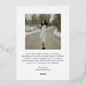 はっきりしたタイポグラフィフォトモダンクリスマス 箔シーズンカード (裏面)