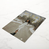 はっきりしたタイポグラフィフォトモダンクリスマス 箔シーズンカード (回転した状態)