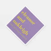 はっきりしたタイポグラフィブライトモダンパープル結婚ズ スタンダードランチョンナプキン (角)