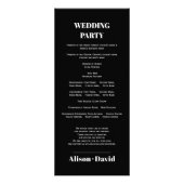 はっきりしたタイポグラフィブラックミニマル結婚式 ラックカード (裏面)