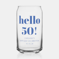 はっきりしたタイポグラフィブルーモダン50th誕生日賛成
