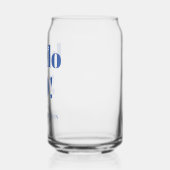 はっきりしたタイポグラフィブルーモダン50th誕生日賛成 ガラス缶 (左)