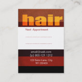 はっきりしたタイポグラフィヘアサロンサロン 予約カード (裏面)
