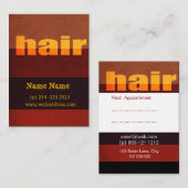 はっきりしたタイポグラフィヘアサロンサロン 予約カード (正面/裏面)