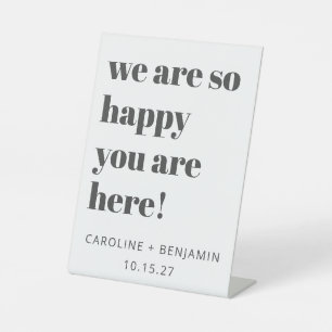 はっきりしたタイポグラフィホワモダンイ結婚ト歓迎 台座サイン