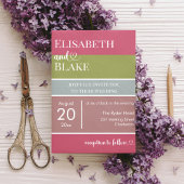 はっきりしたタイポグラフィマゼンダおよびグモダンロ結婚ーン 招待状