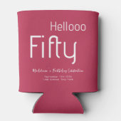 はっきりしたタイポグラフィマゼンモダンタアイボリー50誕生日 缶クーラー (裏面)