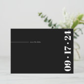 はっきりしたタイポグラフィミニマルモダン白黒 セーブザデート (スタンド正面)