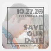 はっきりしたタイポグラフィモダンシンプルミニマル写真 スクエアシール (正面)