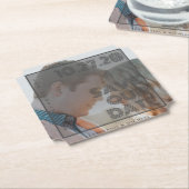 はっきりしたタイポグラフィモダンシンプルミニマル写真 ペーパーコースター (アングル)