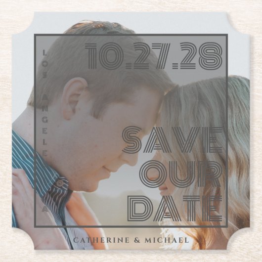 はっきりしたタイポグラフィモダンシンプルミニマル写真 ペーパーコースター (正面)