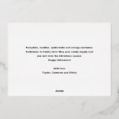 はっきりしたタイポグラフィモダンテラコッタハッピーハローウィン 箔シーズンカード (裏面)