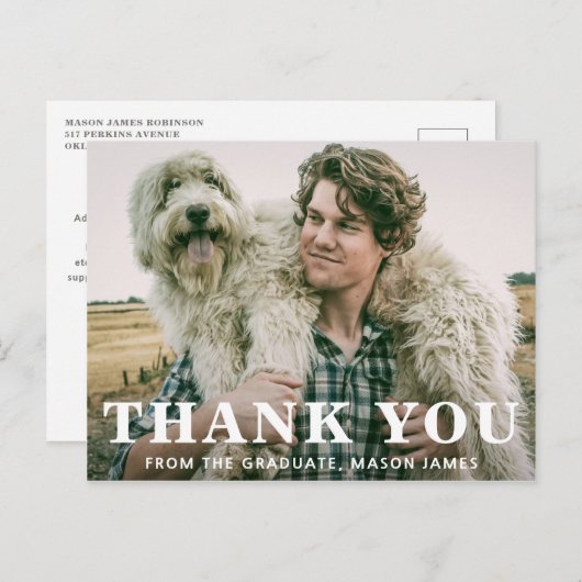 はっきりしたタイポグラフィモダン卒業 ポストカード (正面/裏面)