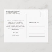 はっきりしたタイポグラフィモダン卒業 ポストカード (裏面)