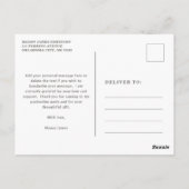 はっきりしたタイポグラフィモダン卒業 ポストカード (裏面)