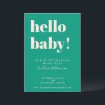 はっきりしたタイポグラフィモダン春グリーンベイビーシャワー 招待状<br><div class="desc">はっきりしたタイポグラフィブライトグリーンモダンベビーシャワー招待状</div>