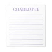 はっきりしたタイポグラフィラベパーソナライズされたンダー名の並び ノートパッド (正面)