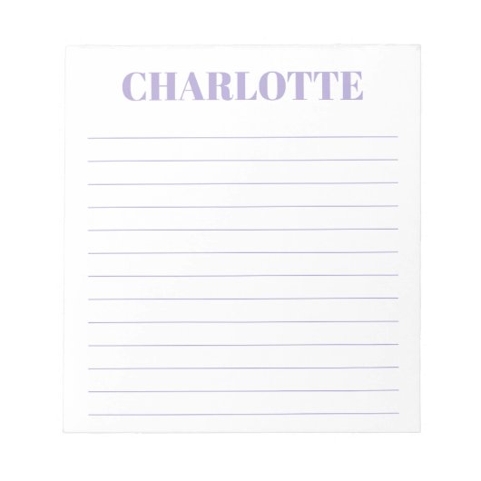 はっきりしたタイポグラフィラベパーソナライズされたンダー名の並び ノートパッド (正面)