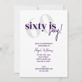 はっきりしたタイポグラフィ付き/書道60はセクシー誕生日 招待状 (正面)