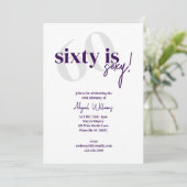 はっきりしたタイポグラフィ付き/書道60はセクシー誕生日 招待状 (スタンド正面)