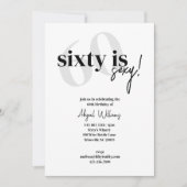 はっきりしたタイポグラフィ付き/書道60はセクシー誕生日 招待状 (正面)