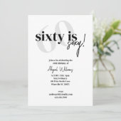 はっきりしたタイポグラフィ付き/書道60はセクシー誕生日 招待状 (スタンド正面)