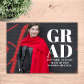 はっきりしたタイポグラフィ写真の卒業 |白 招待状