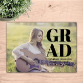 はっきりしたタイポグラフィ写真の卒業 |黒 招待状