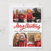 はっきりしたタイポグラフィ写真クリスマスカード 招待状 (正面)