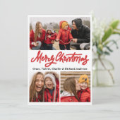 はっきりしたタイポグラフィ写真クリスマスカード 招待状 (スタンド正面)