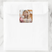 はっきりしたタイポグラフィ写真モダン卒業 スクエアシール (バッグ)