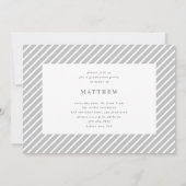 はっきりしたタイポグラフィ写真卒業パーティー招待状 案内状 (裏面)