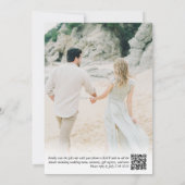 はっきりしたタイポグラフィ写真QRコー結婚ド 招待状 (裏面)