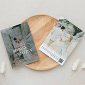 はっきりしたタイポグラフィ写真QRコー結婚ド 招待状