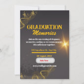 はっきりしたタイポグラフィ卒業招待状 招待状 (正面)