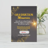 はっきりしたタイポグラフィ卒業招待状 招待状 (スタンド正面)