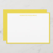 はっきりしたタイポグラフィ名パーソナライズされた黄色縁ど サンキューカード (正面/裏面)