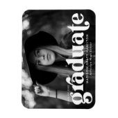 はっきりしたタイポグラフィ白写真卒業 マグネット (縦)