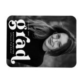 はっきりしたタイポグラフィ白写真卒業 マグネット (横)