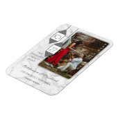 はっきりしたタイポグラフィ白大理石フォトミニマル マグネット (左側)