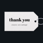 はっきりしたタイポグラフィ白黒モダン結婚ズ ギフトタグ<br><div class="desc">はっきりしたタイポグラフィ白黒結婚式の引き出物ギフトモダンラベル</div>