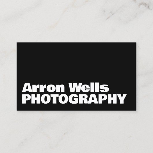 はっきりしたタイポグラフィ白黒QRモダンコード 名刺 (正面)