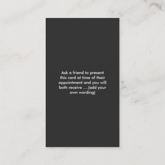 はっきりしたタイポグラフィ紹介カード 紹介カード (裏面)