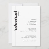 はっきりしたタイポグラフィ結婚のリハーサル 招待状 (正面)