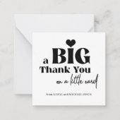 はっきりしたタイポグラフィ結婚写真の感謝していユー ノートカード (正面)