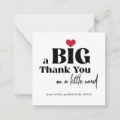 はっきりしたタイポグラフィ結婚写真の感謝していユー ノートカード (正面)