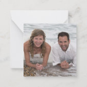 はっきりしたタイポグラフィ結婚写真の感謝していユー ノートカード (裏面)